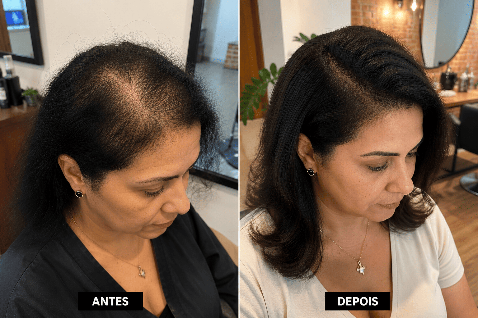 Resultado antes e depois queda na menopausa